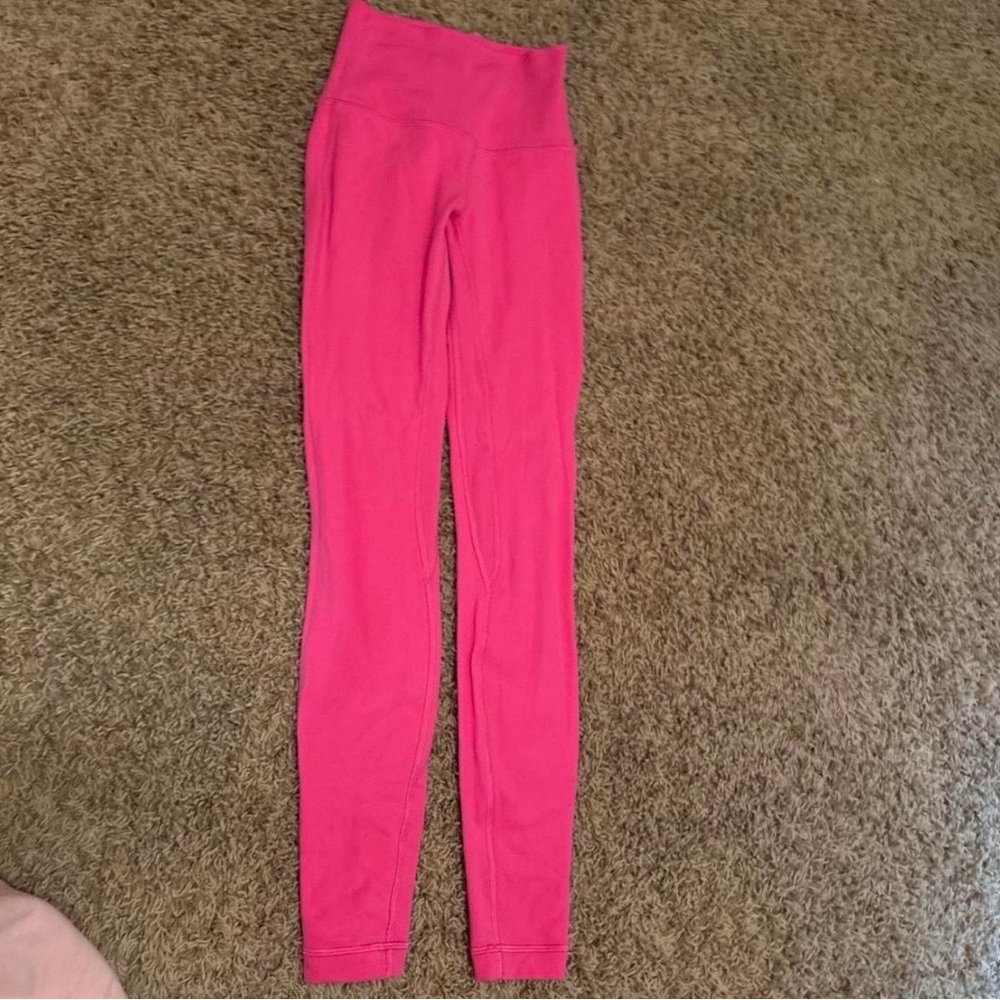 Lululemon sonic pink leggings size 0 Vibrant Pink High-Waisted Leggings